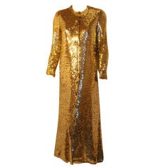 Norell Gold Sequin Evening Coat at 1stDibs