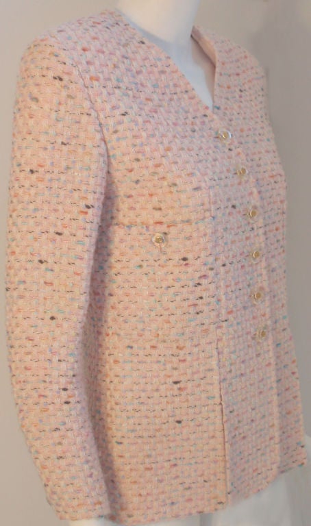 Chanel Lite Pink and Multi Colored Jacket, Circa 1990's 2