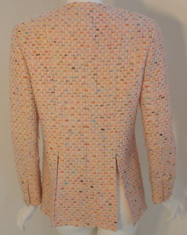 Chanel Lite Pink and Multi Colored Jacket, Circa 1990's 3
