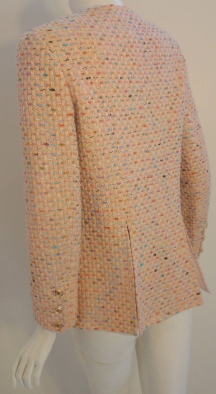 Chanel Lite Pink and Multi Colored Jacket, Circa 1990's 4