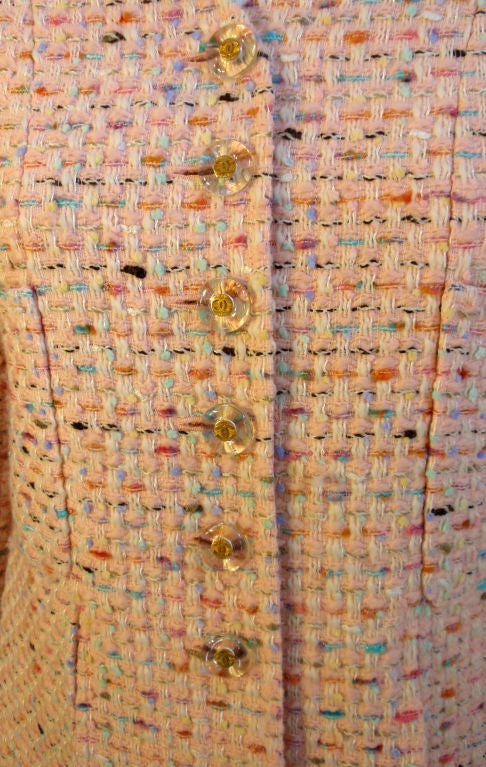 Chanel Lite Pink and Multi Colored Jacket, Circa 1990's 5
