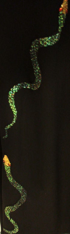 Krizia Black Crepe Halter Gown Snakes, Circa 1970's 3