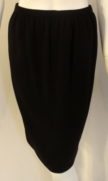 Chanel 2pc Black Jacket and Skirt Set W/Silk Trim, Circa 1990 5