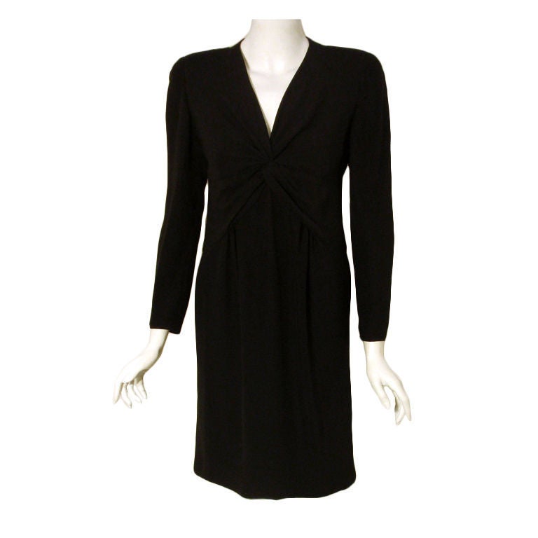 Valentino Black Long Sleeve Silk Cocktail Dress, Circa 1990s For Sale ...