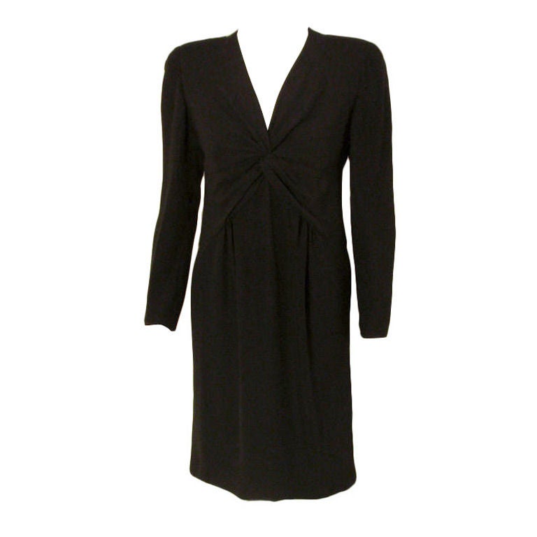 Valentino Black Long Sleeve Silk Cocktail Dress, Circa 1990s For Sale ...