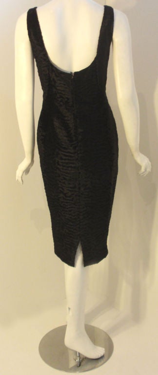 Pauline Trigere Black Textured Velvet Cocktail Dress, Circa 1960's For Sale 1