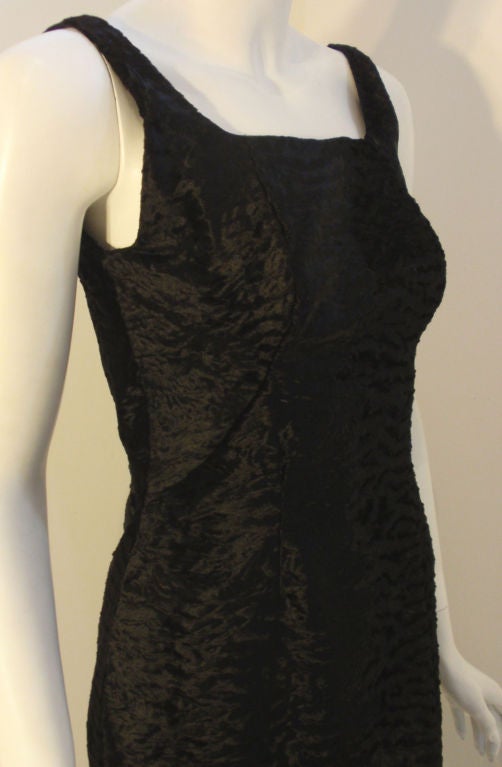 Pauline Trigere Black Textured Velvet Cocktail Dress, Circa 1960's For Sale 4