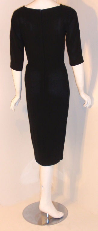 Dorthy O'Hara Vintage Black Cocktail Dress, Circa 1940 In Excellent Condition For Sale In Los Angeles, CA