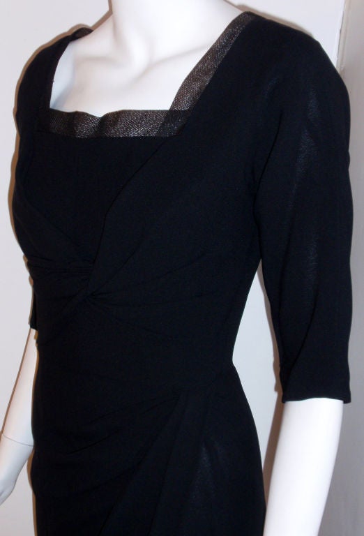 Dorthy O'Hara Vintage Black Cocktail Dress, Circa 1940 For Sale 1