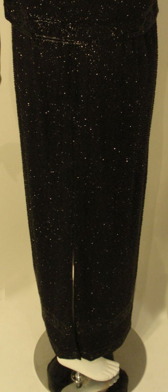 Ceil Chapman Vintage 2pc Black Beaded Gown, Circa 1960 For Sale 6