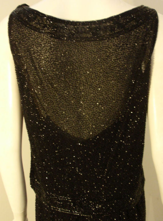 Ceil Chapman Vintage 2pc Black Beaded Gown, Circa 1960 For Sale 5