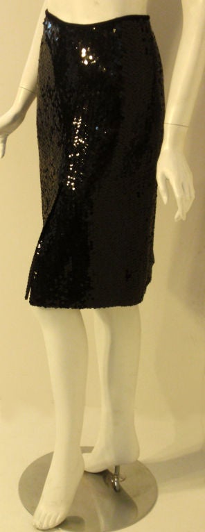 Women's Chanel Black Sequin Skirt, Circa 1990