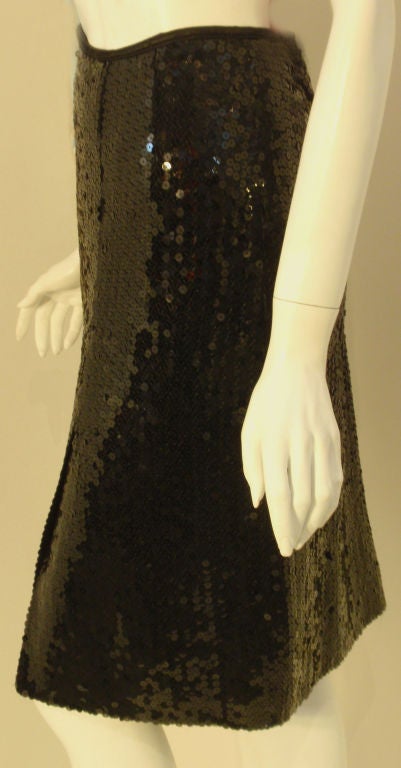 Chanel Black Sequin Skirt, Circa 1990 5