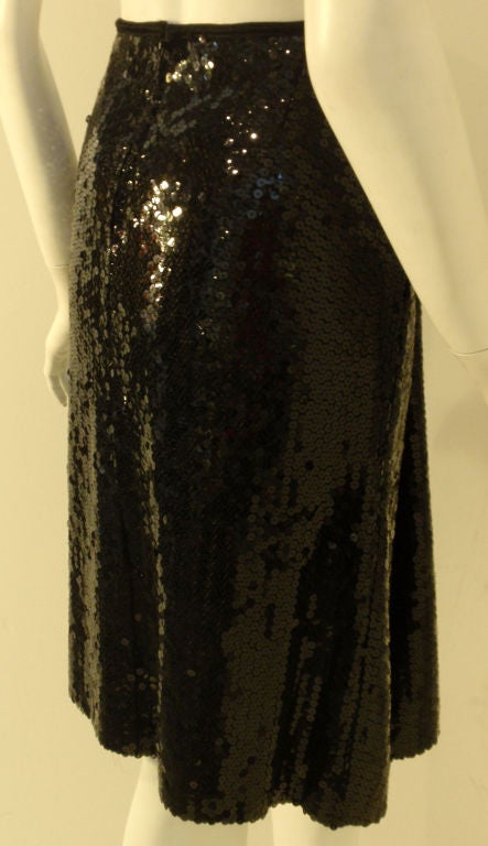 Chanel Black Sequin Skirt, Circa 1990 6
