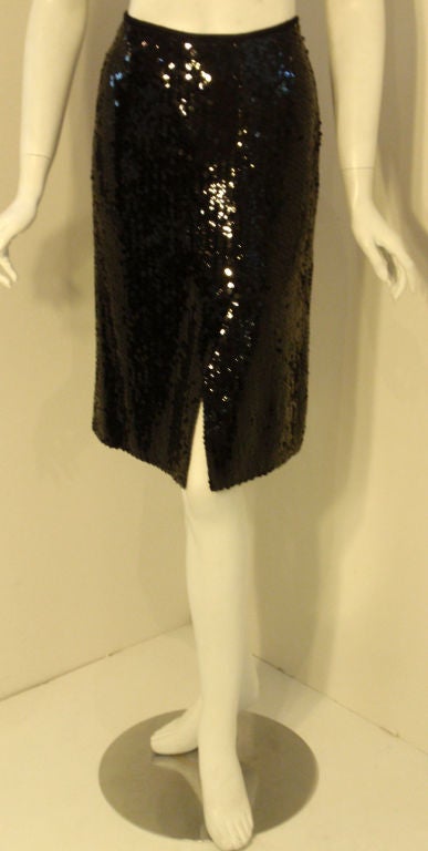 Chanel Black Sequin Skirt, Circa 1990 3