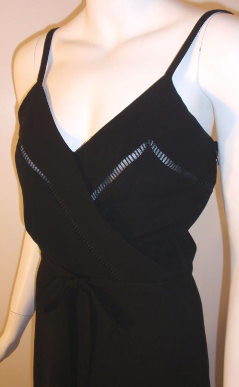 Christian Dior Haute Couture 2-teiliges schwarzes Kleid mit Schal, Betsy Bloomingdale 1970er im Angebot 5