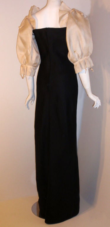Christian Dior Haute Couture Black/Cream Gown, Circa 1981 2