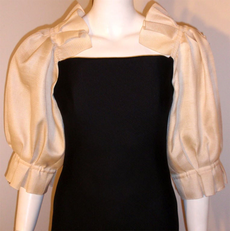 Christian Dior Haute Couture Black/Cream Gown, Circa 1981 3