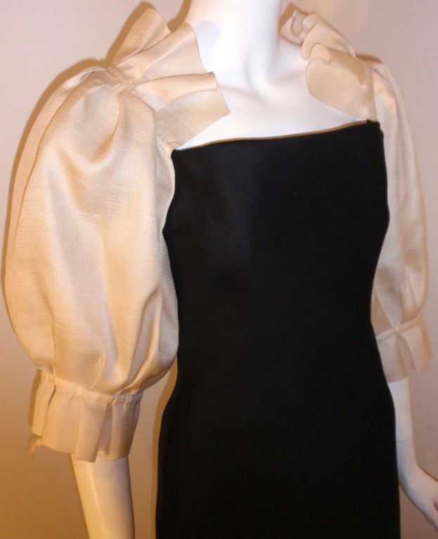 Christian Dior Haute Couture Black/Cream Gown, Circa 1981 4