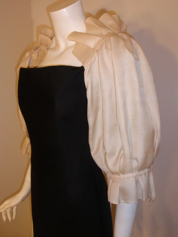 Christian Dior Haute Couture Black/Cream Gown, Circa 1981 5