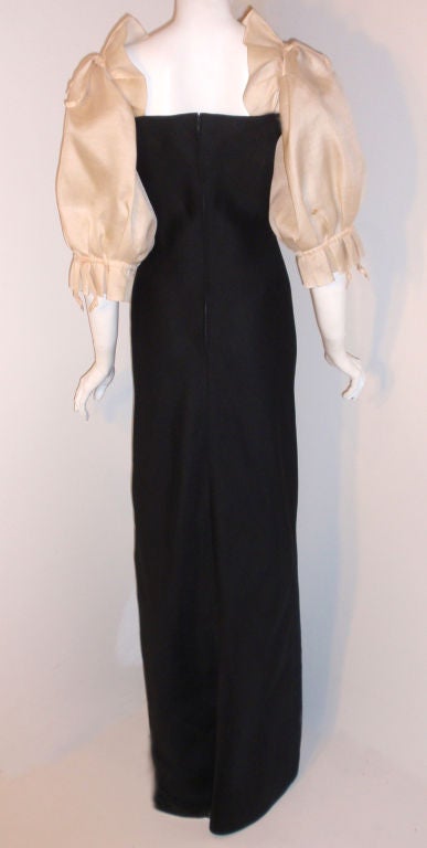 Christian Dior Haute Couture Black/Cream Gown, Circa 1981 6