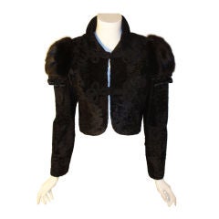 Vintage Christian Dior Russian Broadtail and Mink Bolero