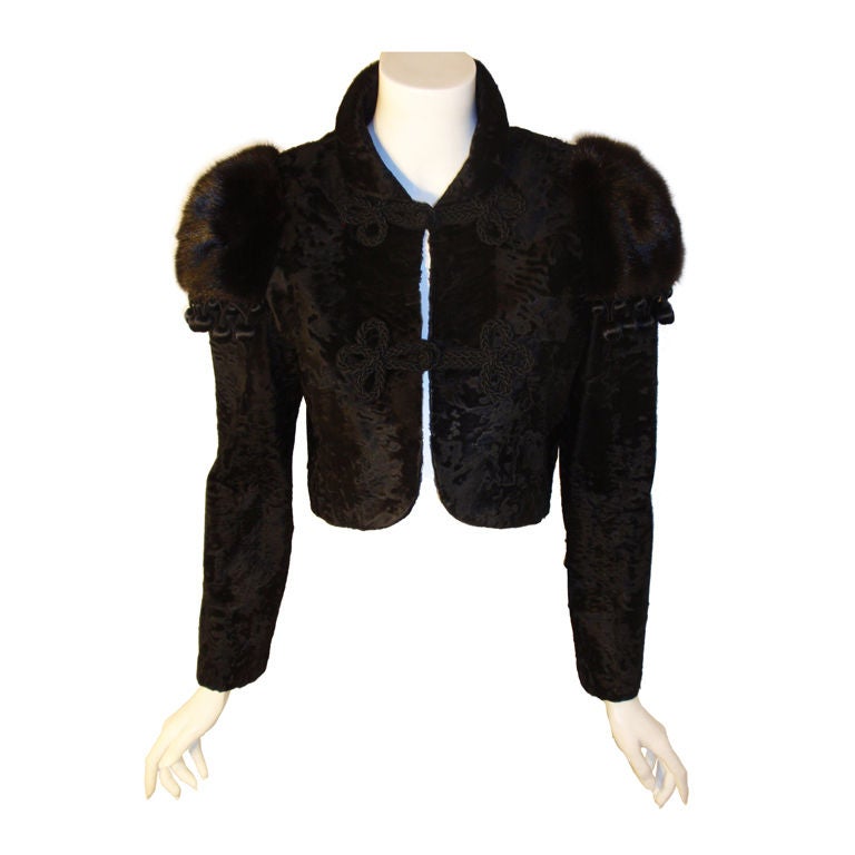 Christian Dior Russian Broadtail and Mink Bolero