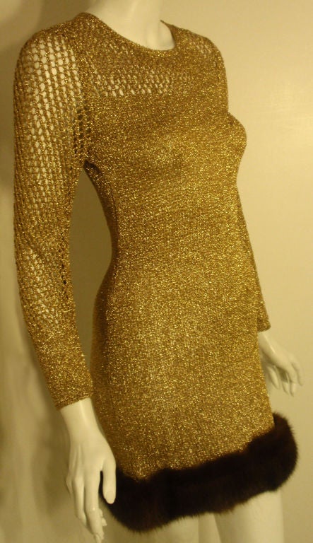 Custom Made Gold Cocktail Dress Worn By Beyonce Knowles 1