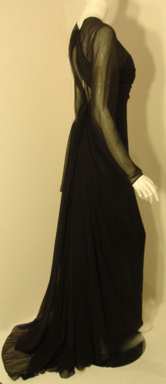 Christian Dior, Marc Bohan Haute Couture Black Chiffon Gown, Betsy Bloomingdale 1