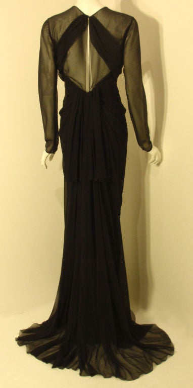 Christian Dior, Marc Bohan Haute Couture Black Chiffon Gown, Betsy Bloomingdale 2