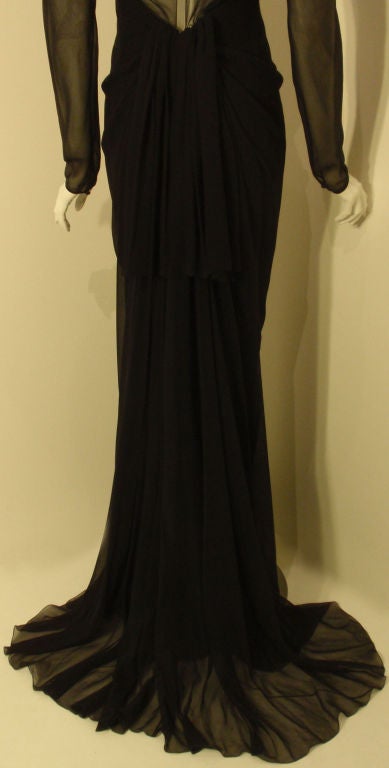 Christian Dior, Marc Bohan Haute Couture Black Chiffon Gown, Betsy Bloomingdale 6