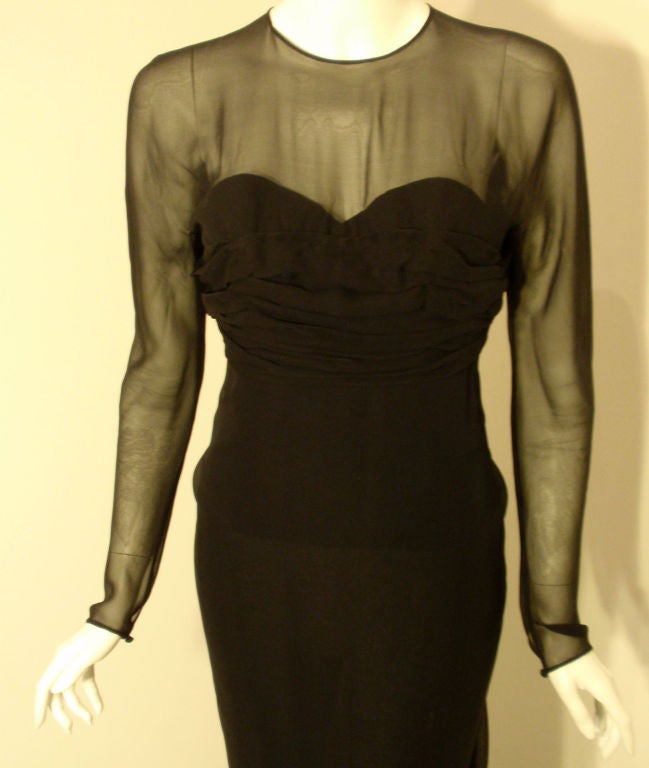 Christian Dior, Marc Bohan Haute Couture Black Chiffon Gown, Betsy Bloomingdale 3
