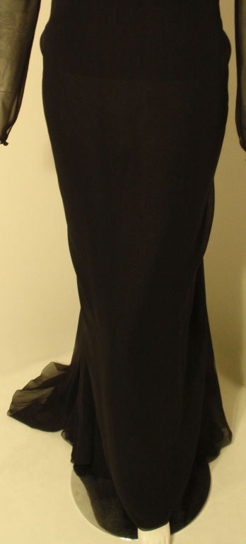 Christian Dior, Marc Bohan Haute Couture Black Chiffon Gown, Betsy Bloomingdale 4