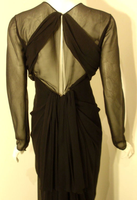 Christian Dior, Marc Bohan Haute Couture Black Chiffon Gown, Betsy Bloomingdale 5