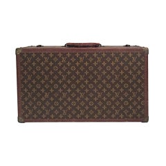 Used L.Vuitton Brown Monogram Print Hard Suit Case, Circa 1948