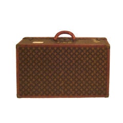 Used L.Vuitton Brown Monogram Hard Back/Trunk Suit Case, Circa 1948
