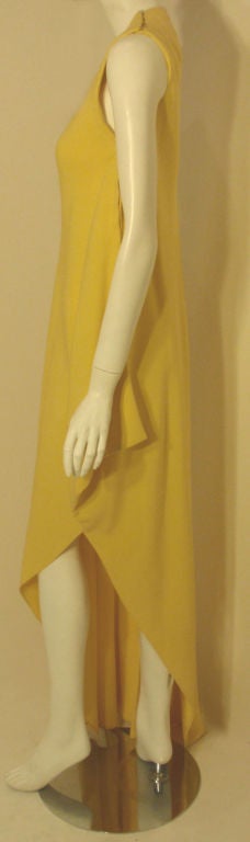 Women's MADAME GRES HAUTE COUTURE Betsy Bloomingdale 1960's Yellow Asymmetrical Gown 