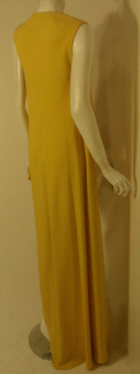 MADAME GRES HAUTE COUTURE Betsy Bloomingdale 1960's Yellow Asymmetrical Gown  2