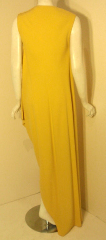 MADAME GRES HAUTE COUTURE Betsy Bloomingdale 1960's Yellow Asymmetrical Gown  4