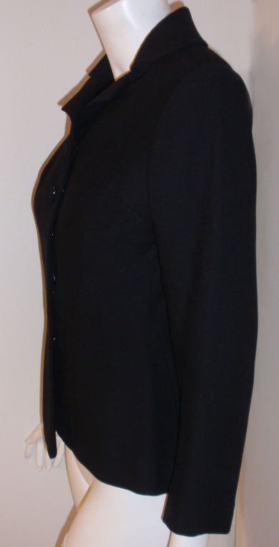 Women's Charles James Rare Black Wool Blazer, Circa 1940 For Sale