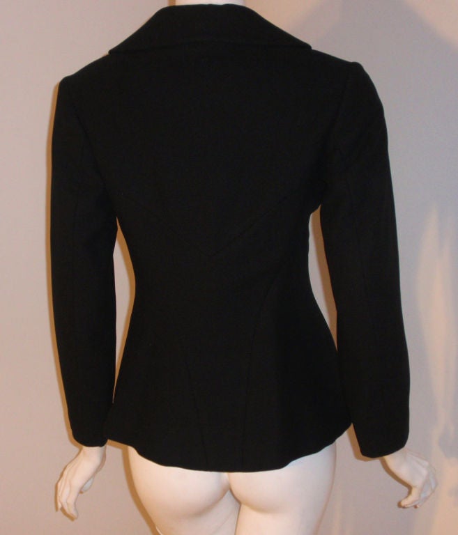 Charles James Rare Black Wool Blazer, Circa 1940 For Sale 2