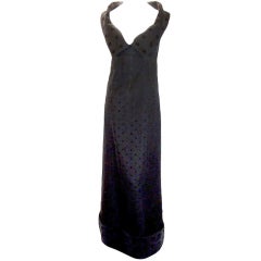 Vintage Givenchy Long Black Polka Dot Gown, Circa 1980