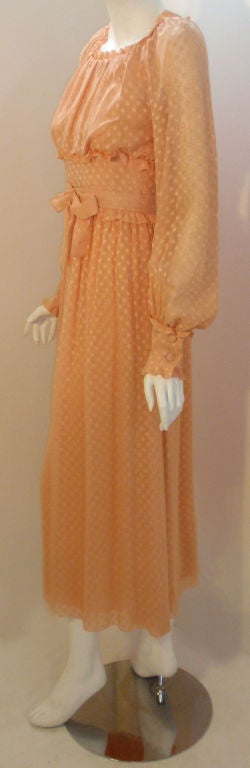 Christian Dior Haute Couture 2pc Coral Polka Dress, 1970