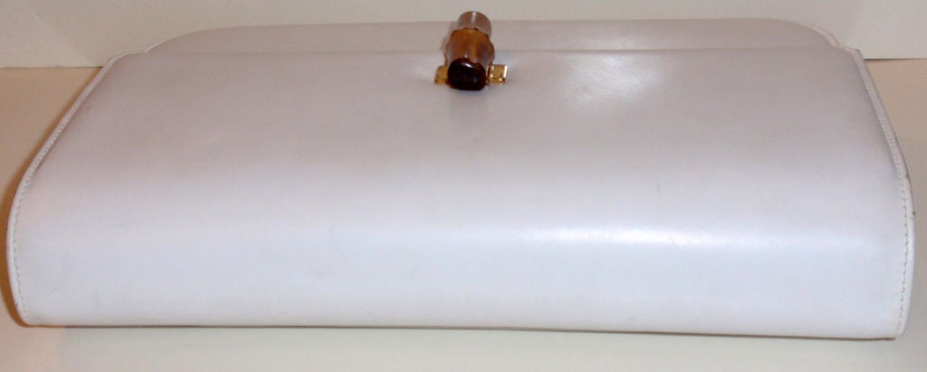 Gucci Vintage White Leather Clutch/Shoulder Bag, Circa 1980 3