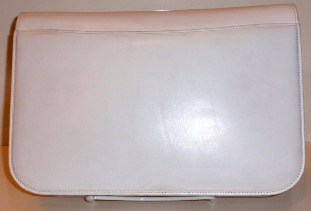 Gucci Vintage White Leather Clutch/Shoulder Bag, Circa 1980 4