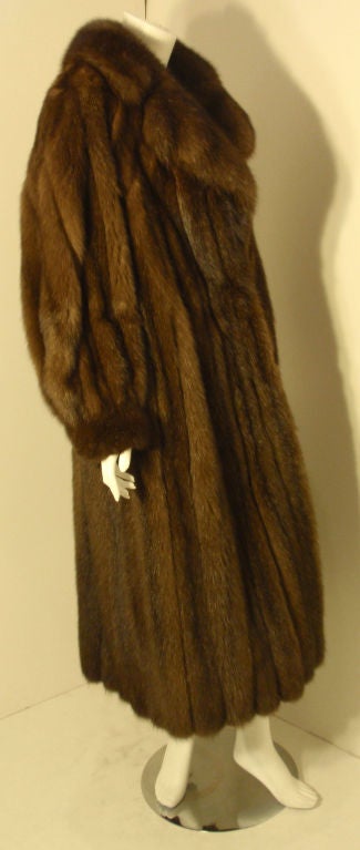 Women's Galanos Vintage Brown Russian Sable Coat, Circa 1960