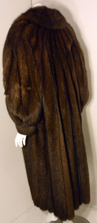 Galanos Vintage Brown Russian Sable Coat, Circa 1960 3