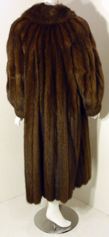Galanos Vintage Brown Russian Sable Coat, Circa 1960 4