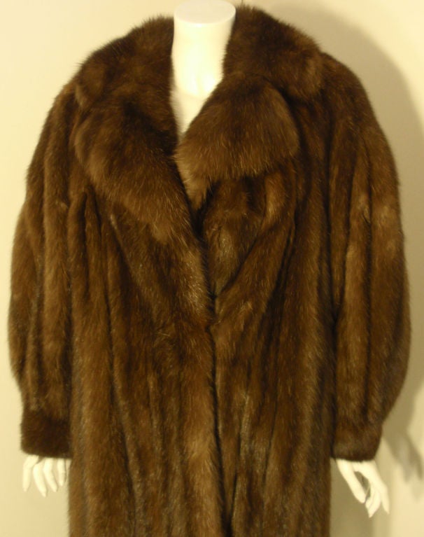 Galanos Vintage Brown Russian Sable Coat, Circa 1960 5