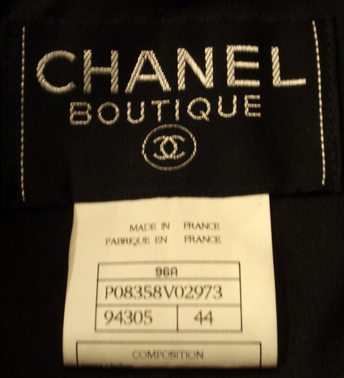 This Chanel jacket is available to be viewed privately in our Beverly Hills boutique couture salon during business hours. Please telephone us with any questions or if you wish to set up a private appointment to view it personally.<br />
<br />
We